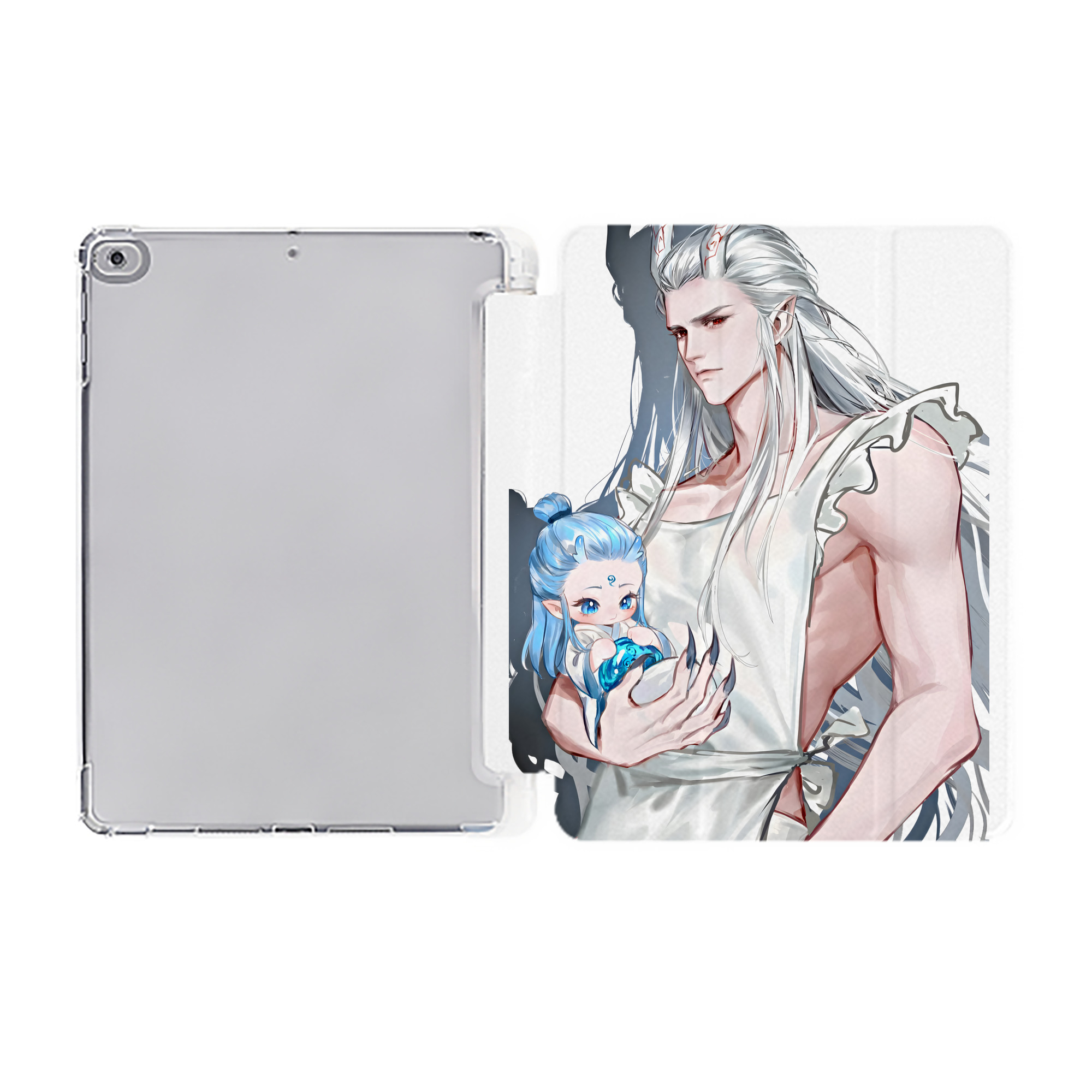 Ne Zha 2 ナタ 魔童の大暴れ IPad ケース ペン収納付き 三つ折りスタンド PUレザー×シリコン 対応機種9.5/10.5/10.9インチ